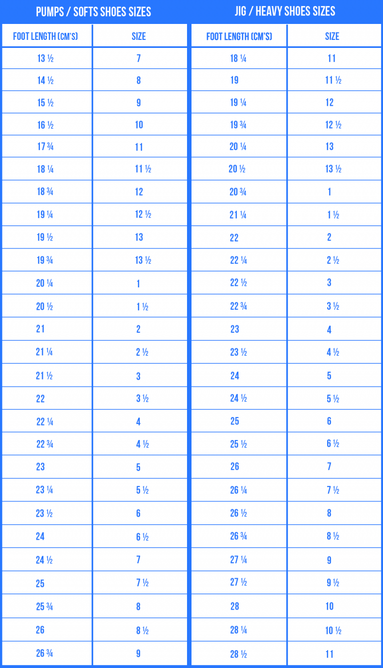 Shoe Sizes Irish Dancing Shoes